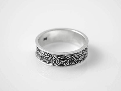{{jewelry_for_geeks}} - {{ GameFanCraft}} Ring Silver Scandinavian ring with dark sea waves