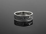 {{jewelry_for_geeks}} - {{ GameFanCraft}} Ring Silver Scandinavian ring with an animal pattern