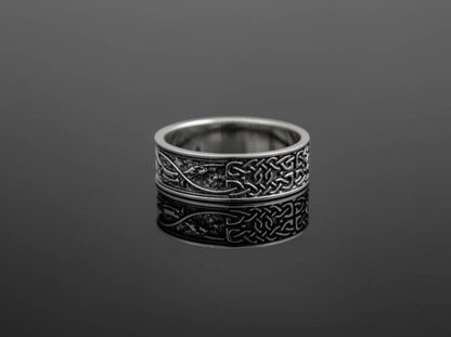 {{jewelry_for_geeks}} - {{ GameFanCraft}} Ring Silver Scandinavian ring with sea dragons