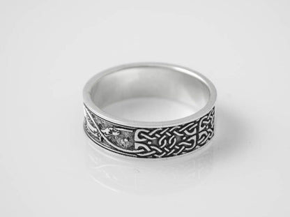 {{jewelry_for_geeks}} - {{ GameFanCraft}} Ring Silver Scandinavian ring with sea dragons