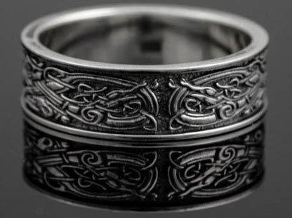 {{jewelry_for_geeks}} - {{ GameFanCraft}} Ring Silver Scandinavian ring with Celtic patterns