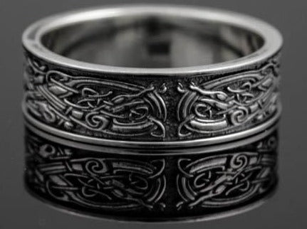 {{jewelry_for_geeks}} - {{ GameFanCraft}} Ring Silver Scandinavian ring with Celtic patterns