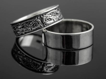 {{jewelry_for_geeks}} - {{ GameFanCraft}} Ring Silver Scandinavian ring with Celtic patterns
