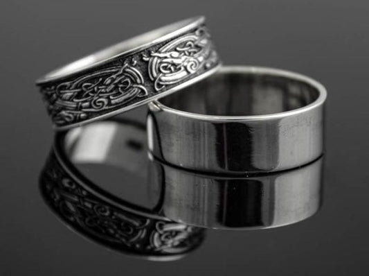 {{jewelry_for_geeks}} - {{ GameFanCraft}} Ring Silver Scandinavian ring with Celtic patterns