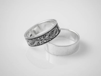 {{jewelry_for_geeks}} - {{ GameFanCraft}} Ring Silver Scandinavian ring with Celtic patterns