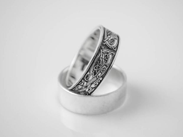 {{jewelry_for_geeks}} - {{ GameFanCraft}} Ring Silver Scandinavian ring with Celtic patterns