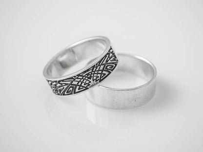 {{jewelry_for_geeks}} - {{ GameFanCraft}} Ring Silver Scandinavian ring with mysterious symbols