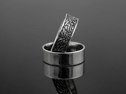 {{jewelry_for_geeks}} - {{ GameFanCraft}} Ring Silver Scandinavian ring with mysterious symbols