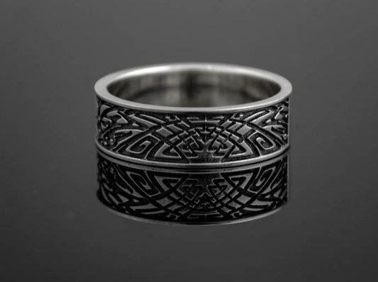 {{jewelry_for_geeks}} - {{ GameFanCraft}} Ring Silver Scandinavian ring with mysterious symbols