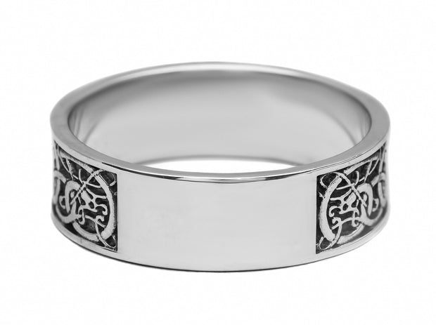 {{jewelry_for_geeks}} - {{ GameFanCraft}} Ring Silver Scandinavian ring with a rune Tiwaz
