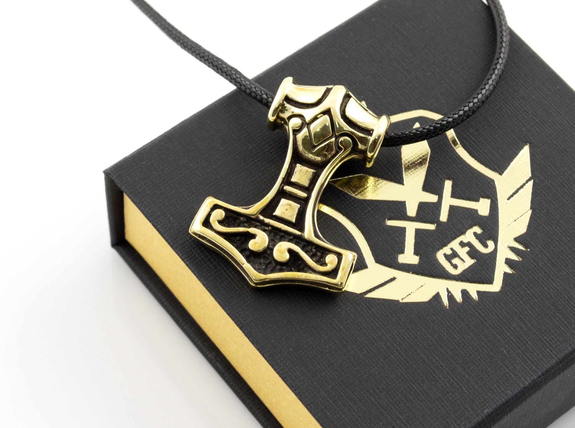 {{jewelry_for_geeks}} - {{ GameFanCraft}} Pendant Brass Viking's Thor's Hammer (Mjolnir) Pendant