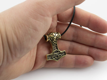 {{jewelry_for_geeks}} - {{ GameFanCraft}} Pendant Brass Viking's Thor's Hammer (Mjolnir) Pendant