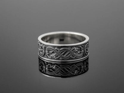 {{jewelry_for_geeks}} - {{ GameFanCraft}} Ring Silver Scandinavian ring with sea monsters