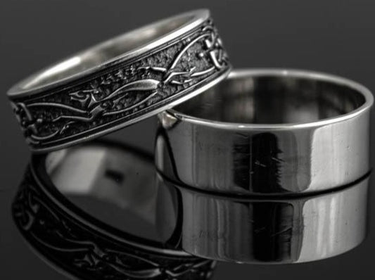{{jewelry_for_geeks}} - {{ GameFanCraft}} Ring Silver Scandinavian ring with animalistic Celtic motifs and knots