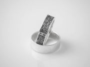 {{jewelry_for_geeks}} - {{ GameFanCraft}} Ring Silver Scandinavian ring with runes Tiwaz and Berkana