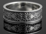 {{jewelry_for_geeks}} - {{ GameFanCraft}} Ring Silver Scandinavian ring with plant patterns