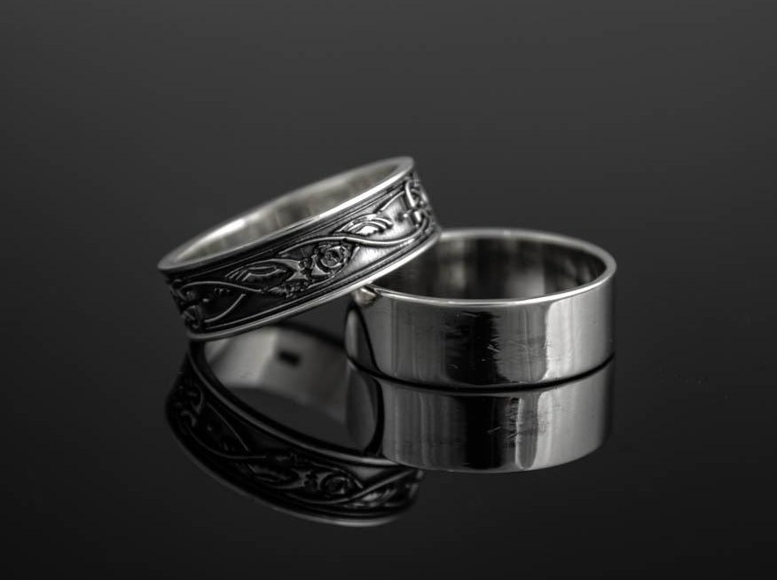 {{jewelry_for_geeks}} - {{ GameFanCraft}} Ring Silver Scandinavian ring with animal and plant motifs
