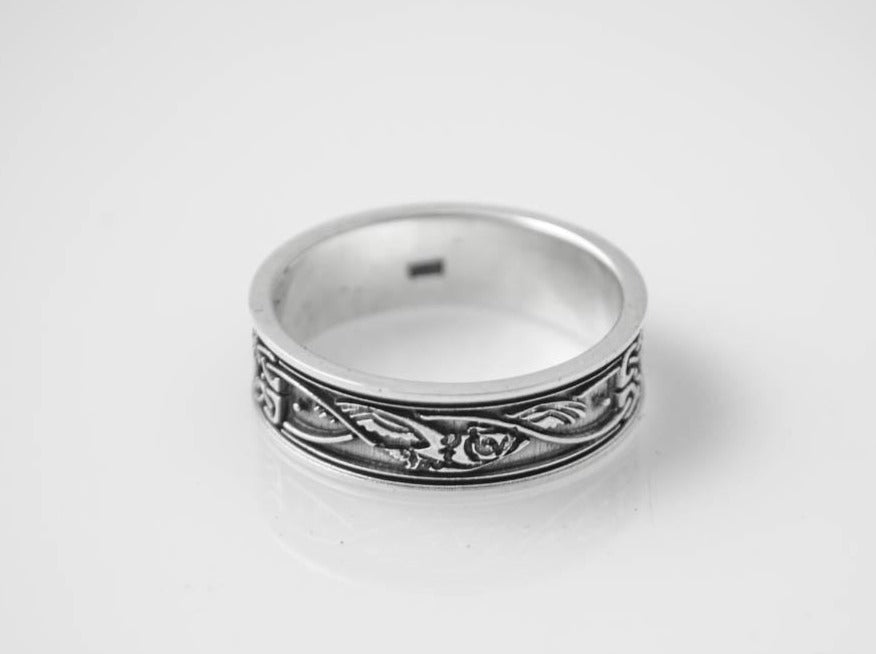 {{jewelry_for_geeks}} - {{ GameFanCraft}} Ring Silver Scandinavian ring with animal and plant motifs