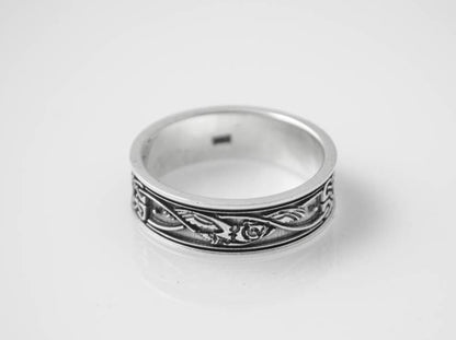{{jewelry_for_geeks}} - {{ GameFanCraft}} Ring Silver Scandinavian ring with animal and plant motifs