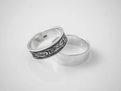 {{jewelry_for_geeks}} - {{ GameFanCraft}} Ring Silver Scandinavian ring with animal and plant motifs