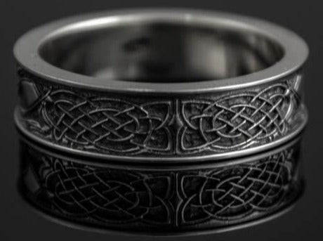 {{jewelry_for_geeks}} - {{ GameFanCraft}} Ring Silver Scandinavian ring with Celtic patterns