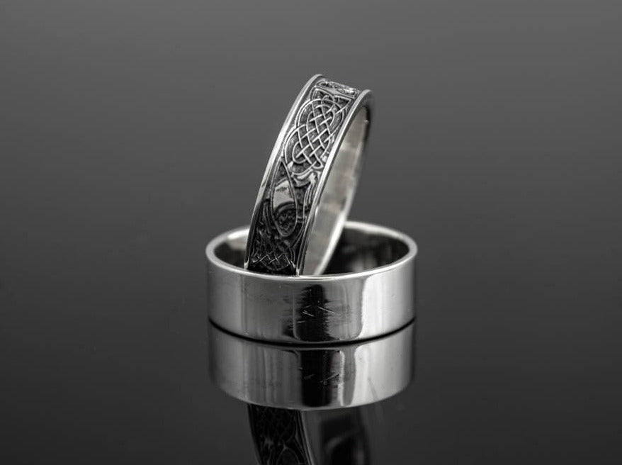 {{jewelry_for_geeks}} - {{ GameFanCraft}} Ring Silver Scandinavian ring with Celtic patterns
