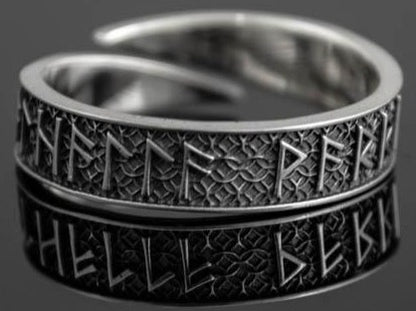 {{jewelry_for_geeks}} - {{ GameFanCraft}} Ring Silver ring with Scandinavian runes