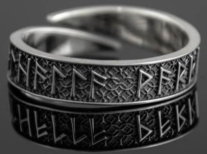 {{jewelry_for_geeks}} - {{ GameFanCraft}} Ring Silver ring with Scandinavian runes