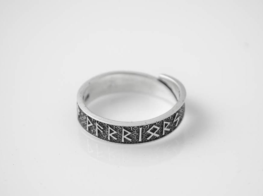 {{jewelry_for_geeks}} - {{ GameFanCraft}} Ring Silver ring with Scandinavian runes