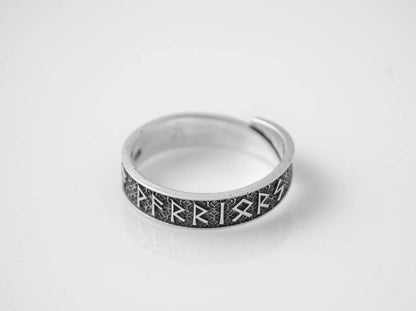 {{jewelry_for_geeks}} - {{ GameFanCraft}} Ring Silver ring with Scandinavian runes