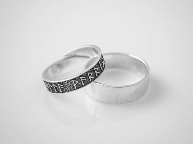 {{jewelry_for_geeks}} - {{ GameFanCraft}} Ring Silver ring with Scandinavian runes