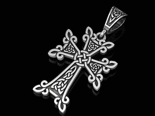 {{jewelry_for_geeks}} - {{ GameFanCraft}} Pendant Silver Celtic cross pendant