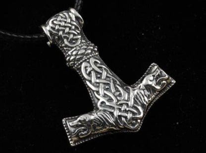{{jewelry_for_geeks}} - {{ GameFanCraft}} Pendant Silver Thor's Hammer (Mjolnir) Pendant