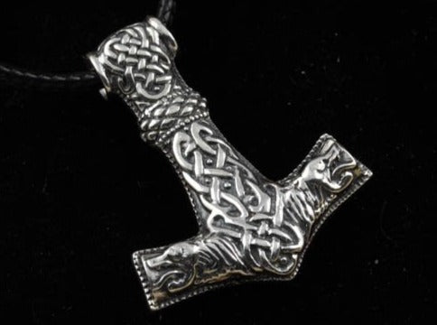 {{jewelry_for_geeks}} - {{ GameFanCraft}} Pendant Silver Thor's Hammer (Mjolnir) Pendant