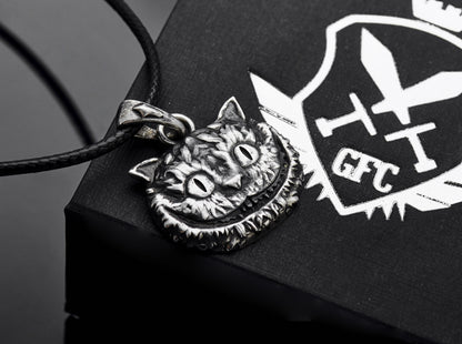 {{jewelry_for_geeks}} - {{ GameFanCraft}} Pendant Silver Cheshire cat pendant
