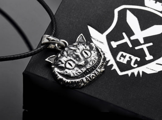 {{jewelry_for_geeks}} - {{ GameFanCraft}} Pendant Silver Cheshire cat pendant