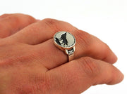 {{jewelry_for_geeks}} - {{ GameFanCraft}} Ring Silver Dark Souls Wolf Ring