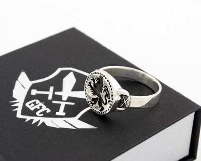 {{jewelry_for_geeks}} - {{ GameFanCraft}} Ring Silver Dark Souls Leo Ring Ornstein the Dragonslayer