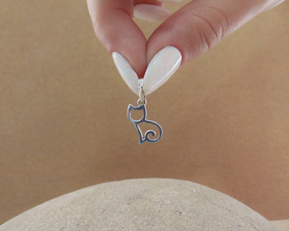 {{jewelry_for_geeks}} - {{ GameFanCraft}} Pendant Silver Cat silhouette pendant