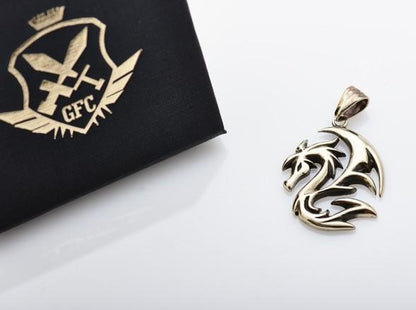 {{jewelry_for_geeks}} - {{ GameFanCraft}} Pendant Silver Fantasy Chinese Dragon Pendant