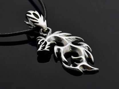 {{jewelry_for_geeks}} - {{ GameFanCraft}} Pendant Sterling Silver Chinese dragon necklace