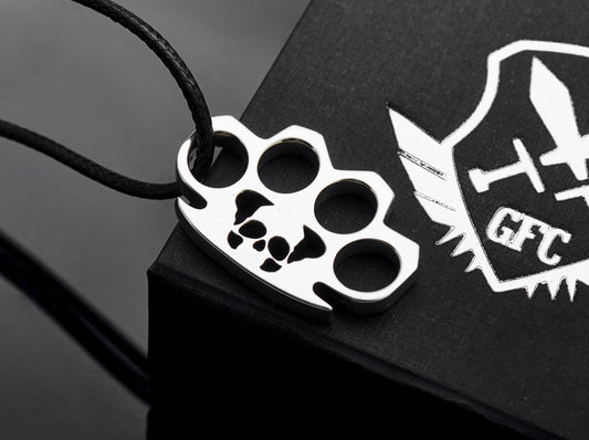 {{jewelry_for_geeks}} - {{ GameFanCraft}} Pendant Silver Bikers Knuckles Necklace