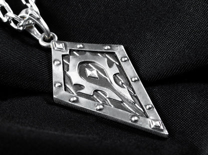 {{jewelry_for_geeks}} - {{ GameFanCraft}} Pendant Silver Warcraft Horde Symbol Pendant
