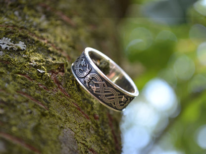 {{jewelry_for_geeks}} - {{ GameFanCraft}} Ring Silver Scandinavian ring with sea monsters