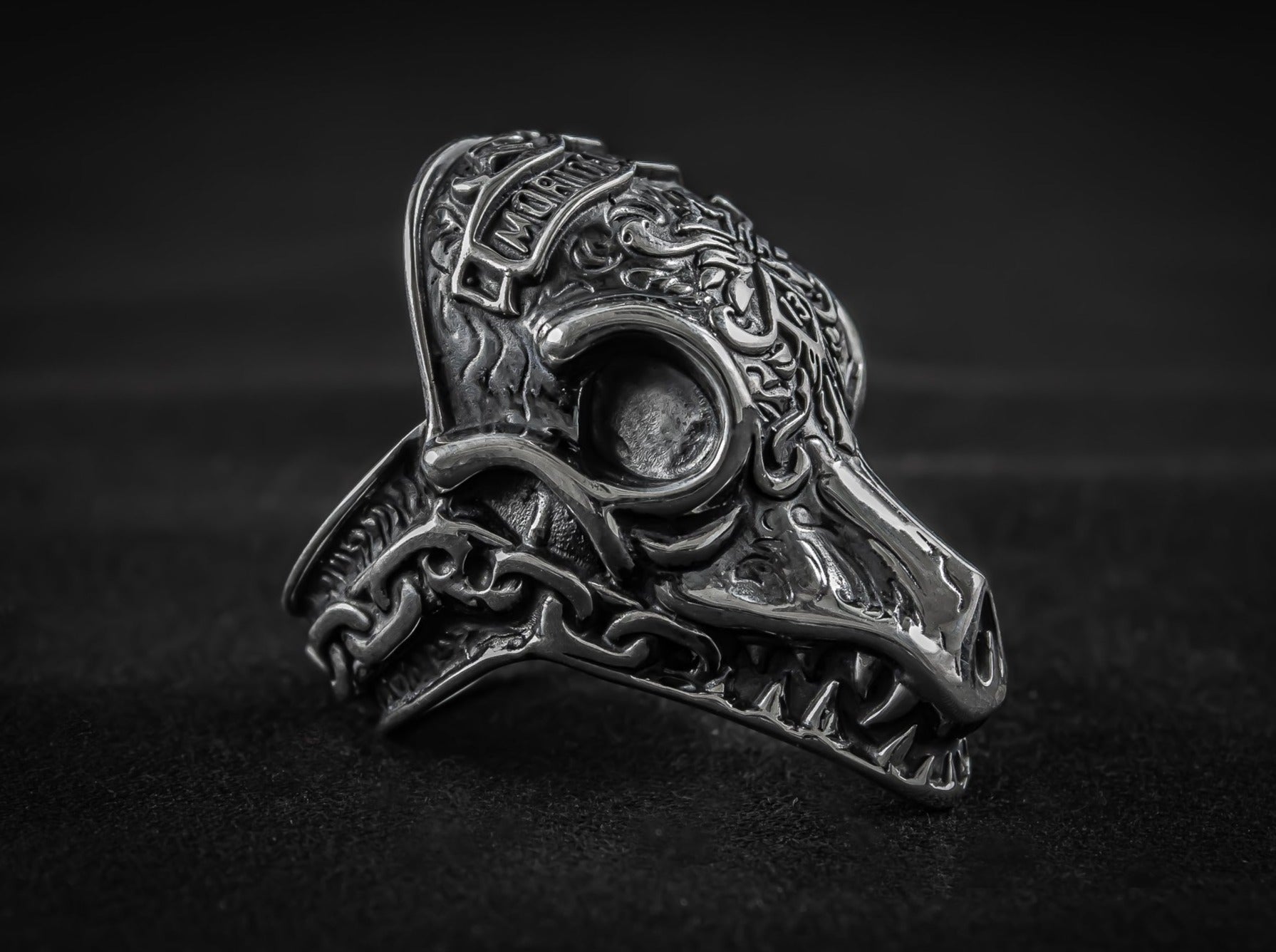{{jewelry_for_geeks}} - {{ GameFanCraft}} Ring Silver Heavy Morior Invictus skull ring