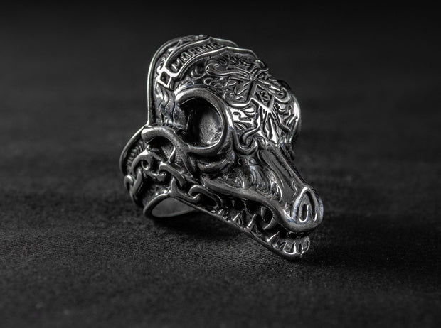 {{jewelry_for_geeks}} - {{ GameFanCraft}} Ring Silver Heavy Morior Invictus skull ring
