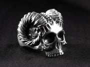 {{jewelry_for_geeks}} - {{ GameFanCraft}} Ring Silver Horned Demon Skull ring