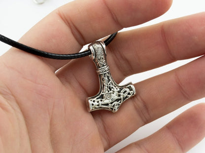 {{jewelry_for_geeks}} - {{ GameFanCraft}} Pendant Silver Viking's Thor's Hammer Pendant Mammen Village