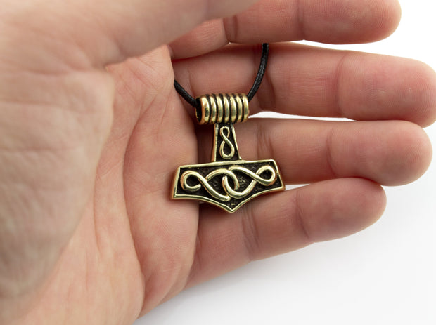 {{jewelry_for_geeks}} - {{ GameFanCraft}} Pendant Brass Viking's Thor's Hammer (Mjolnir) Pendant Infinity