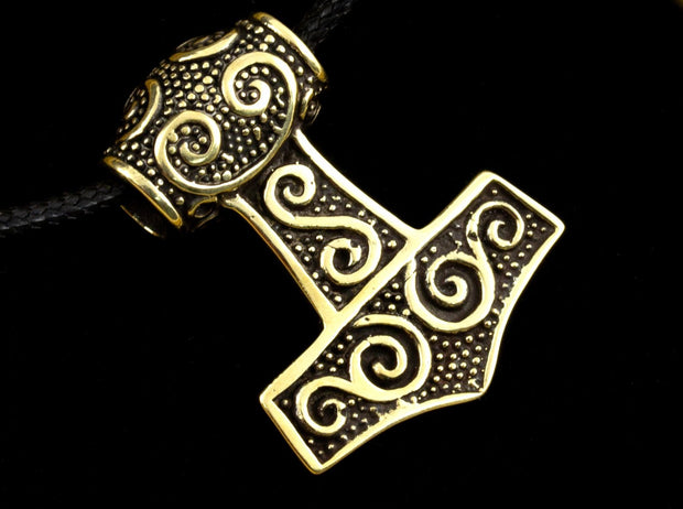 {{jewelry_for_geeks}} - {{ GameFanCraft}} Pendant Brass Viking's Thor's Hammer (Mjolnir) Pendant